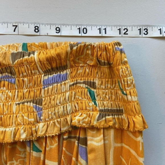 True Destinations Resort Wear Wide Leg Pants Beach Tropical Coverup Yellow M - Picture 12 of 12